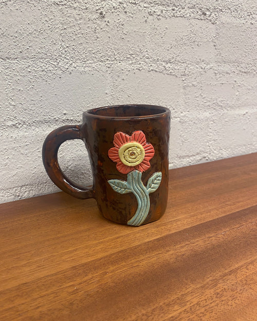 お花　mug cup (BROWN)