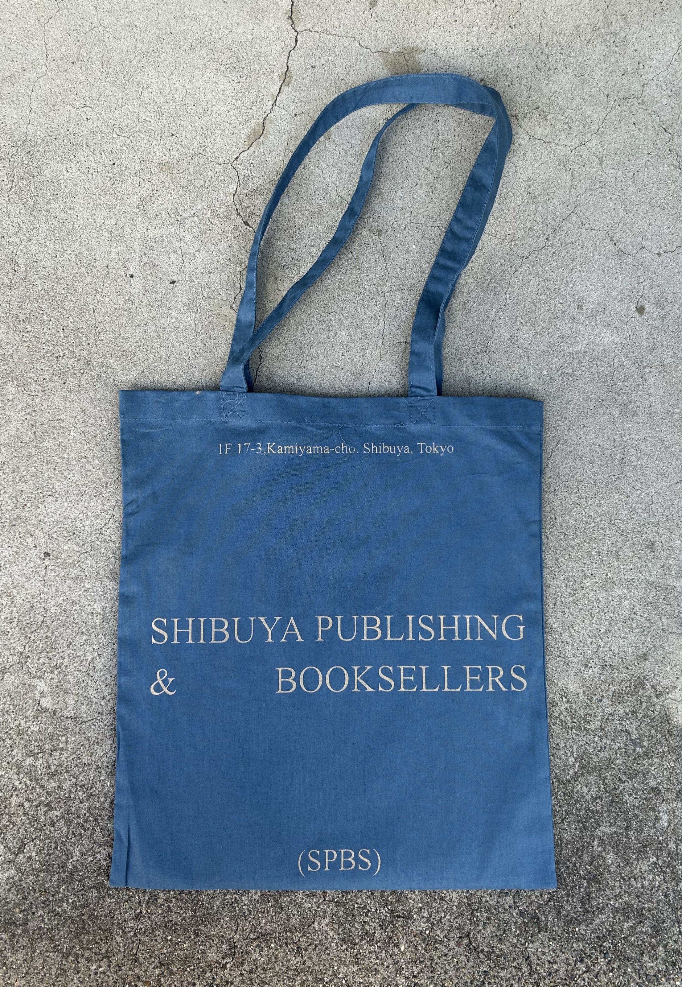 SILK SCREEN HAND PRINTED TOTE BAG (AIRFORCE BLUE) - SHIBUYA